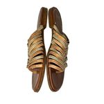 Johnston & Murphy tan gold sueded leather braided slip on toe loop sandals 10 Photo 5