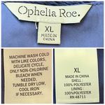 Ophelia Roe Dress V-neck Smocked Waist Ling Sleeves Blue New Satin Women’s XL Photo 10