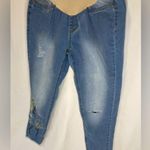 Planet Motherhood Maternity Denim Jeans Med Wash Full Belly Stretch Size Large Blue Photo 2