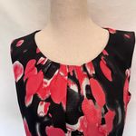 Nipon Boutique FitNFlare Women Dress Sz 8 Pink Floral Sleeveless Career Cocktail Black Photo 2