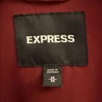 EXPRESS Burgundy Belted Long Trench Coat Size Medium Photo 5