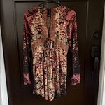 Free People Like New  Stevie Tunic Top / Minidress Black Combo Pattern Small $128 Photo 10