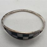 Alpaca Mexico Silver, Green, & Mother of Pearl Checkered Bracelet Green Photo 4