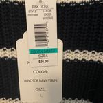 Pink Rose navy blue and white striped sweater Photo 1
