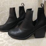 Black Leather Heeled Booties Size 7 Photo 0