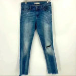 ZARA  Z1975 Women's Blue Denim Mid Rise Raw Hem Distressed Jeans Size 6‎ Photo 3