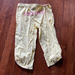 PINK - Victoria's Secret Pink VS Yellow Striped Capri Pants SIZE L Photo 6