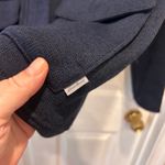 Eddie Bauer  Womens Navy Blue Knit Full‎ Zip Utility Jacket Large Sweater Fleece Photo 3