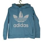 Adidas Hoodie Womens Medium Originals Trefoil Sweatshirt Retro Blue White Photo 0