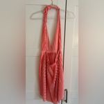 Meshki  Mini Halter Dress in Coral Pink Pleated Photo 2