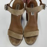 Steve Madden Heels Womens 7 Tan Alva Stacked Block Heel Open Toe Suede Leather Photo 1