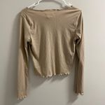 Caution to the Wind Tan Button Long Sleeve Photo 4