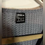 SheIn Waffle Knit Grey Black Long Sleeve Sweater Top Size Medium Photo 7