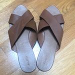 ALDO saddle brown leather slides Photo 3