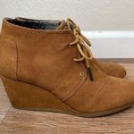 Toms Women’s Brown Lace Up Wedge Ankle Booties Photo 3