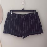 Reformation  Dixie sulu stripe high rise cut off denim jean shorts Photo 3