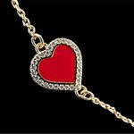Kate Spade New  NY Red Enamel stationary Heart Necklace in Gold Photo 8