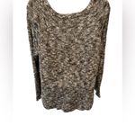 Eileen Fisher Tweed Linen Blend Sweater Scoop Neck Casual Brown~ Cream Fall Cozy Photo 2