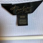 Thalia Sodi White tank top blouse ruffles size medium Photo 2