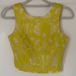 Lucy Paris  Vibrant Yellow Lace Crochet Crop Top Size XSmall euc Photo 0