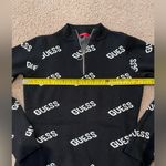 Guess Femme Y2K Fitted Knit Quarter Zip Logo Pattern Black Sweater Photo 3