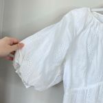 frame denim FRAME Women's Eyelet Puff Sleeve Dress White Coquette Dainty Size XS Mini Photo 6