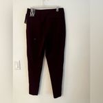 Worthington Ultra Stretch Ponte Skinny Pants Size 8 Burgundy Wine Gold Zipper Photo 3