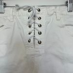 Windsor Lace up Extra Large White Jean Shorts Photo 1