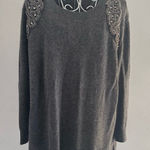 Top Shop grey embellished beaded angora blend sweater size 12 Photo 0