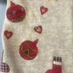 Vintage Christmas Embroidered Sweater Patchwork Medium Ugly Christmas Sweat Red Photo 5