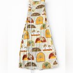 Anthropologie Paper Heart  Maxi Dress Linen Blend Strapless Palm Slit Small NWT Photo 3