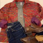 Coldwater Creek  S Open Front Jacket  Blazer Red Photo 13