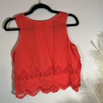 Tobi Orange Cotton Lace Detail Tank Photo 5
