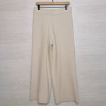 Ann Taylor NWT Women's Size Medium Cream Pull On Fuzzy Knit Wide Leg Pants Photo 2
