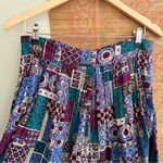 Vintage Crinkle Textured Patchwork Patterned High Waisted Casual Shorts Blue Size 30 Photo 2