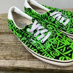 Vans Black Green Tribal Graffiti Low Top Sneakers Mens 8.5 Womens 10 Photo 1
