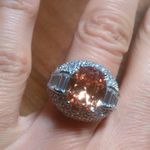 Simulated Champagne Color and White Diamond Brass Ring (Size 7) Photo 11