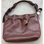 Dooney & Bourke Vintage  Dark Brown Leather Drawstring Shoulder Bag Purse Photo 1