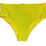Agua Bendita Swim Bikini Bottom Yellow Shimmery Fabric Fully Lined Gold 3XL New Photo 0