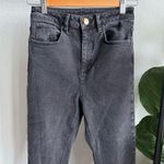 ASOS High Rise Farleigh 'Slim' Mom Distressed Denim Jeans Washed Black Size 26 Photo 1