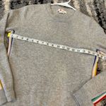 Boden Eva 100% Cashmere Crew Neck Sweater Size Medium Gray with Rainbow Stripe Photo 8