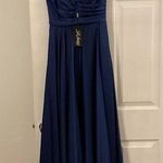 La Femme  Navy Blue Striped Long Prom Dress size 4 brand new with tag Photo 0