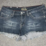 Red Rivet  Jean Shorts Size 7 Denim Cut Off Frayed‎ Raw Hem Thick Stitch Pockets Photo 0