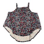 Maurice's Womens 1X Blue Floral Asymmetrical Hem Spaghetti Strap Tank Top NWOT Photo 4