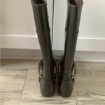Michael Kors brown Fulton harness tall rain rubber boots women’s size 10 Photo 3
