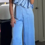 DO+BE  one shoulder drape jumpsuit blue size medium NWT. BOUTIQUE Photo 0