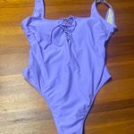 Purple One Piece Swimsuit with Lace Photo 0