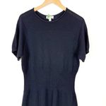 St John Sport Midi Length Dress Santana Knit Wool Blend Blue Size XL Photo 1