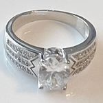 Sterling Silver Solitaire CZ Ring Choose 8 or 8.5 Statement Wedding Engagement Photo 1