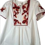Madewell Embroidered Bohemian Floral Short Sleeve Embroidered Blouse Size Small Photo 0
